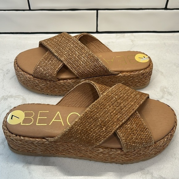 Beach By Matisse Hali Platform Sandal Boho Raffia Woven Women’s Size 7 - Picture 3 of 16